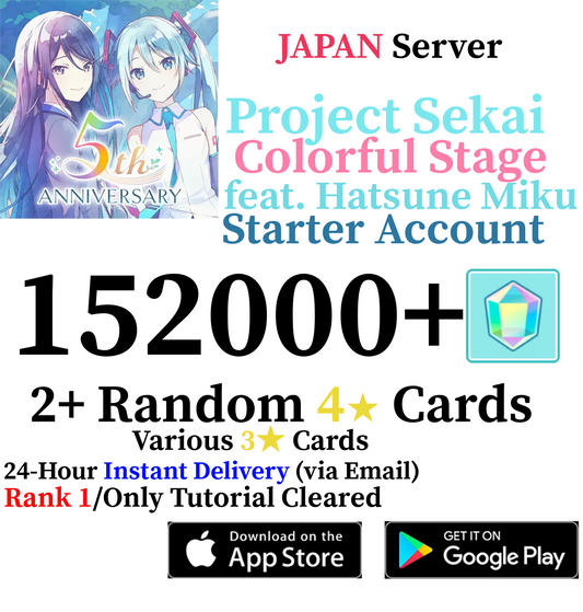 [JP] [INSTANT] (BUY 2 GET 3) 152000+ Gems Project Sekai Colorful Stage ft. Hatsune Miku PJSekai Reroll Starter Account