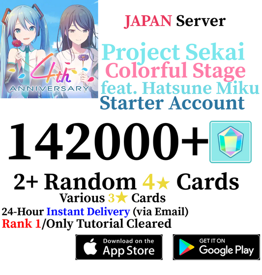 [JP] [INSTANT] (BUY 2 GET 3) 142000+ Gems Project Sekai Colorful Stage ft. Hatsune Miku PJSekai Reroll Starter Account