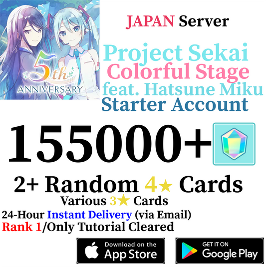 [JP] [INSTANT] (BUY 2 GET 3) 155000+ Gems Project Sekai Colorful Stage ft. Hatsune Miku PJSekai Reroll Starter Account