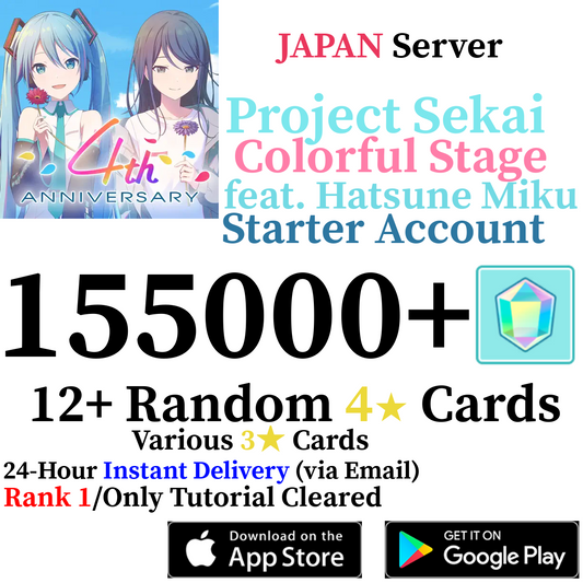[JP] [INSTANT] 155000+ Gems Project Sekai Colorful Stage ft. Hatsune Miku PJSekai Reroll Account