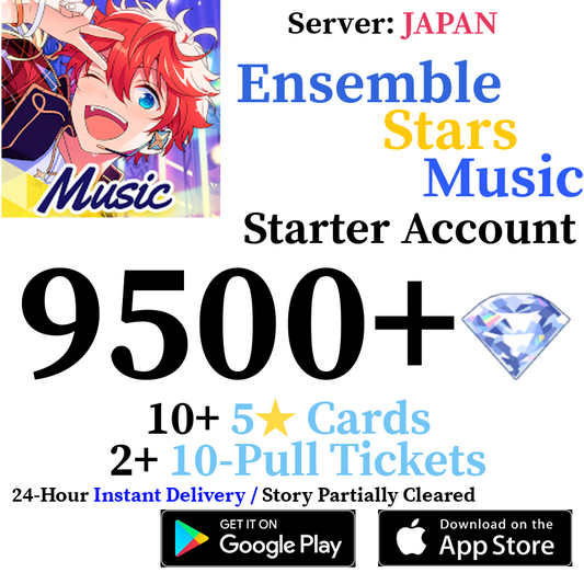 [JP] [INSTANT] 9500+ Gems | Ensemble Stars Music Enstars Reroll Fresh Starter Account