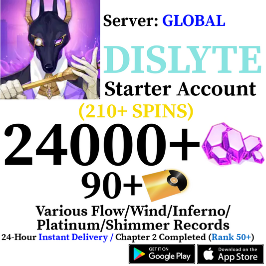 [GLOBAL] [INSTANT] 210+ SPINS (24000+ Crystals 90+ Gold Records) | Dislyte Starter Reroll Account