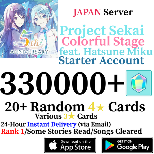[JP] [INSTANT] 330000+ Gems Project Sekai Colorful Stage ft. Hatsune Miku PJSekai Reroll Account
