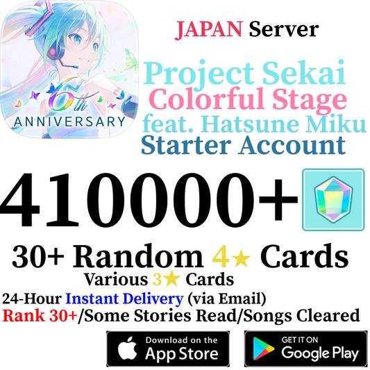 [JP] [INSTANT] 410000+ Gems Project Sekai Colorful Stage ft. Hatsune Miku PJSekai Reroll Account
