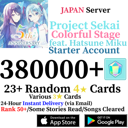 [JP] [INSTANT] 380000+ Gems Project Sekai Colorful Stage ft. Hatsune Miku PJSekai Reroll Account
