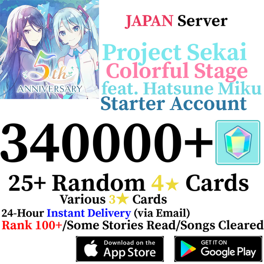 [JP] [INSTANT] 340000+ Gems Project Sekai Colorful Stage ft. Hatsune Miku PJSekai Reroll Account