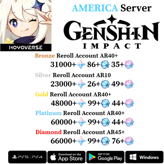 [America/NA] [INSTANT] Primogems Fates Genshin Impact Reroll Starter Account