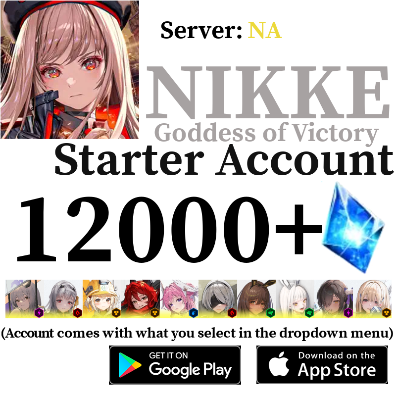 [NA] 12000+ Gems Cinderella Crown Scarlet Liter Modernia Red Hood GODDESS OF VICTORY: NIKKE Starter Reroll Account