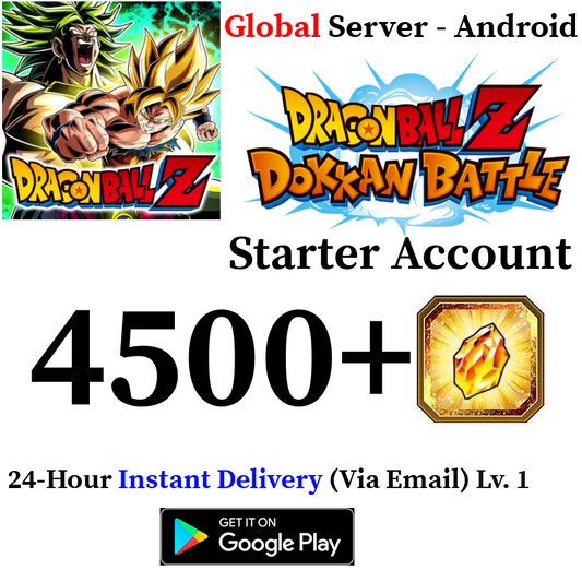 [GLOBAL][INSTANT] 3000-4500+ Dragon Stones DRAGON BALL Z DOKKAN BATTLE Starter Account