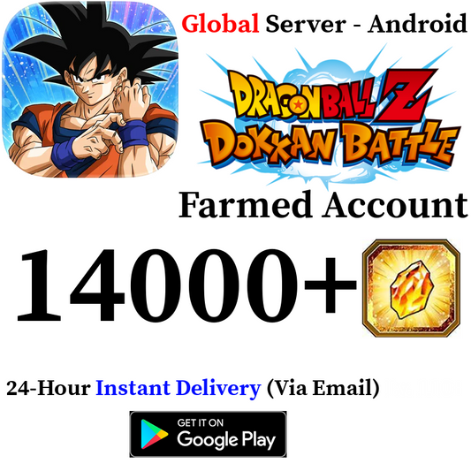[GLOBAL - ANDROID][INSTANT] 14000+ Dragon Stones DRAGON BALL Z DOKKAN BATTLE Farmed Account