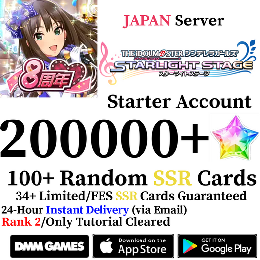 [JP] [INSTANT] 200000+ Star Jewels | Idolmaster Cinderella Girls Starlight Stage iDOLM@STER Deresute Reroll Starter Account