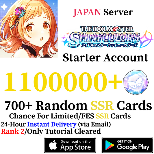 [JP] 1,100,000+ Feather Jewels | Idolmaster Shiny Colors Shanimasu Shinymas iDOLM@STER Reroll Starter Account