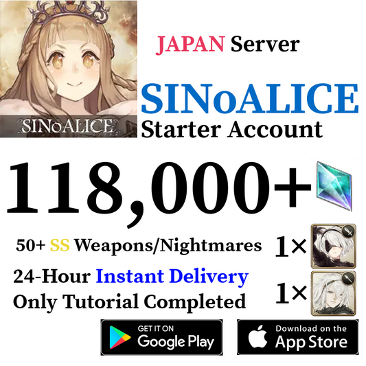 [JP] [INSTANT] 118000+ Stones, 50+ SSR | SINoALICE Starter Reroll Account