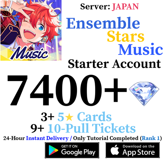 [JP] [INSTANT] 7400+ Gems | Ensemble Stars Music Enstars Reroll Fresh Starter Account