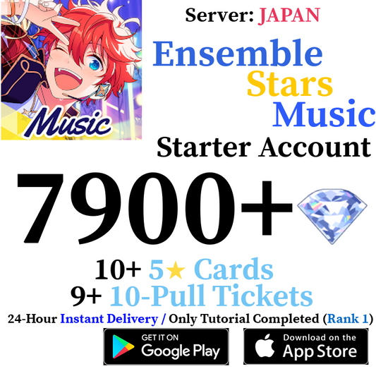 [JP] [INSTANT] 7900+ Gems | Ensemble Stars Music Enstars Reroll Fresh Starter Account