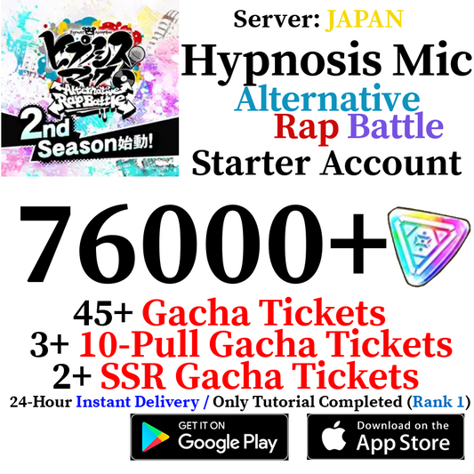 [JP] [INSTANT] 80000+ Gems | Hypnosis Mic -Alternative Rap Battle- HypMic Starter Reroll Account