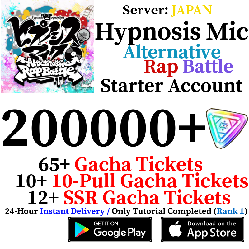 [JP] [INSTANT] 200000+ Gems | Hypnosis Mic -Alternative Rap Battle- HypMic Starter Reroll Account