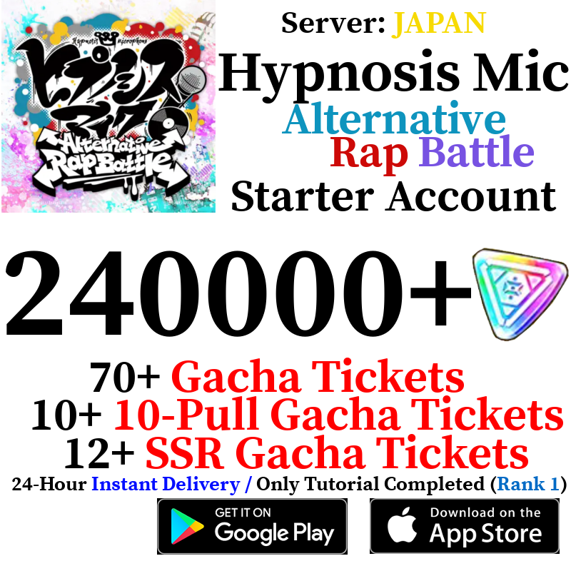[JP] [INSTANT] 240000+ Gems | Hypnosis Mic -Alternative Rap Battle- HypMic Starter Reroll Account