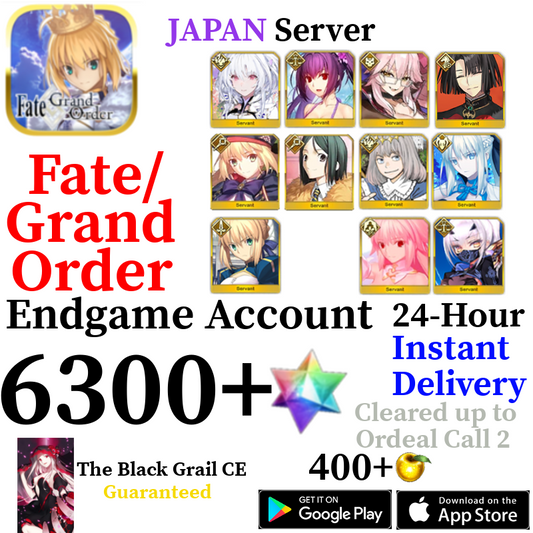 [JP] [INSTANT] Castoria + Vitch + Oberon + Skadi + Morgan + Summer Melusine + Arcueid + 6300+ SQ Fate Grand Order FGO Quartz Reroll Account