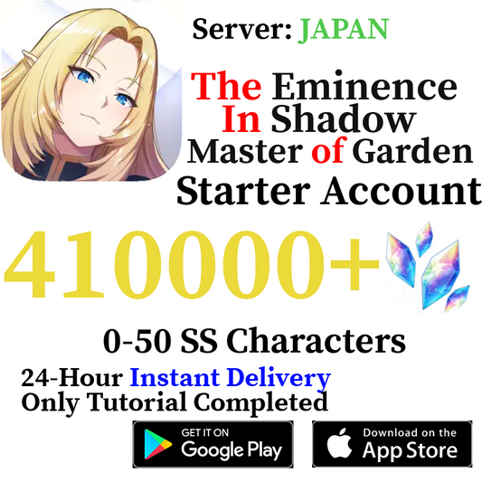 [JP] [INSTANT] 100000-410000+ Gems | The Eminence in Shadow: Master of Garden Starter Reroll Account