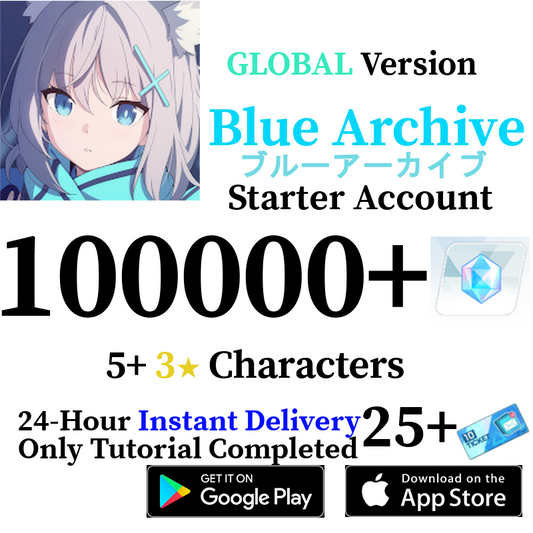 [GLOBAL] 100000+ Gems, 5+ 3* | Blue Archive Starter Reroll Account