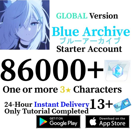 [GLOBAL] [INSTANT] 42000-86000+ Gems, 1+ 3* | Blue Archive Starter Reroll Account