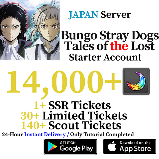 [JP] [INSTANT] 14000+ Gems Bungo Stray Dogs: Tales of the Lost Starter Reroll Account