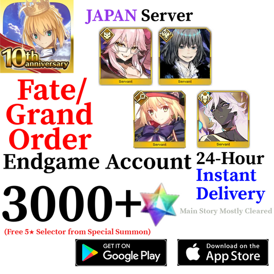 [JP] INSTANT Arjuna Alter + Castoria + Vitch + Oberon + 3000+ SQ Fate Grand Order FGO Quartz Reroll Account