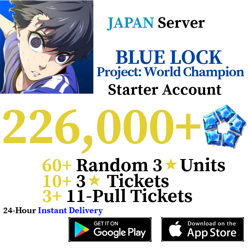 [JP] [INSTANT] 226000+ Gems BLUE LOCK Project: World Champion Starter Reroll Account
