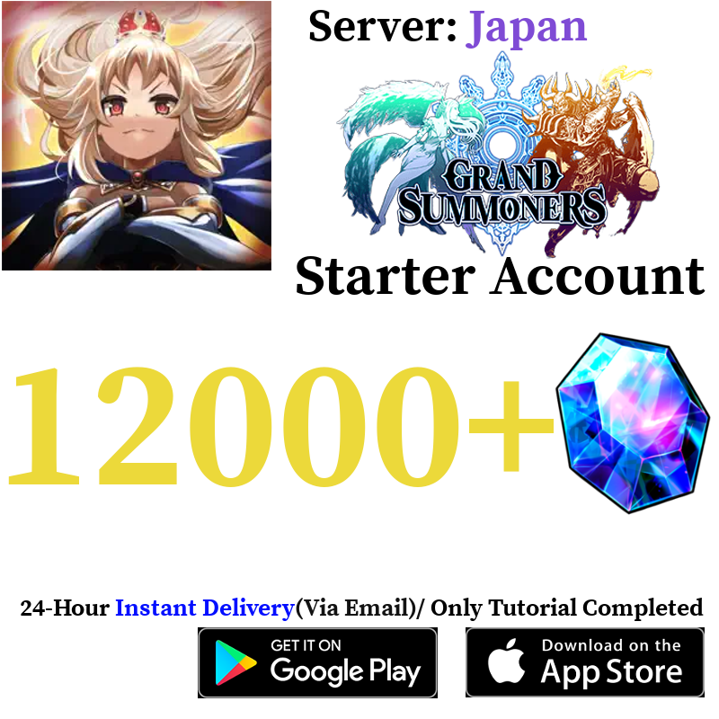 [JP] [INSTANT] 12000+ Crystals Grand Summoners Starter Reroll Fresh Account