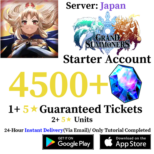 [JP] [INSTANT] 4500+ Crystals Grand Summoners Starter Reroll Fresh Account