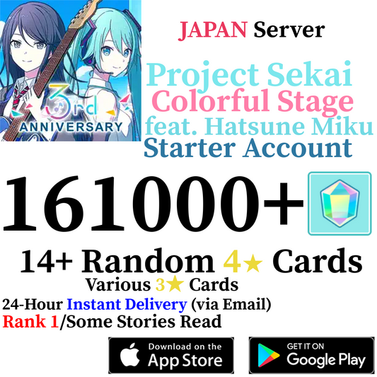 [JP] [INSTANT] 161000+ Gems Project Sekai Colorful Stage ft Hatsune Miku PJSekai Reroll Starter Account