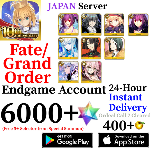 [JP] [INSTANT] Castoria + Oberon + Vitch + Skadi + Morgan + 6000+ SQ Fate Grand Order FGO Quartz Account