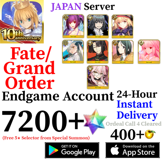 [JP] [INSTANT] Castoria + Oberon + Vitch + Skadi + Arcueid + U-Olga Marie + 7200+ SQ Fate Grand Order FGO Quartz Account