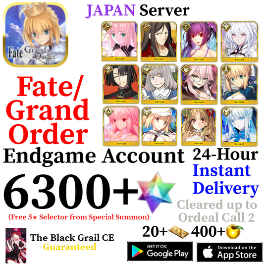 [JP] [INSTANT] Castoria + Oberon + Vitch + Skadi + Summer Castoria + Arcueid + Space Ereshkigal + Morgan 6300+ SQ Fate Grand Order FGO Quartz Account