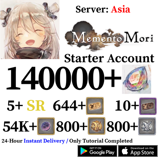 [ASIA] [INSTANT] 140000+ Gems | Memento Mori Starter Reroll Account