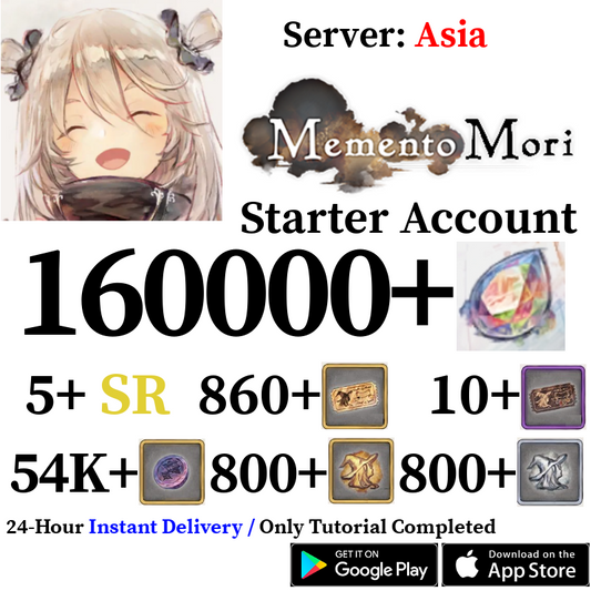 [ASIA] [INSTANT] 160000+ Gems | Memento Mori Starter Reroll Account