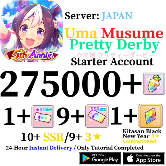 [JP][INSTANT] INSTANT 275000+ Gems | Uma Musume Pretty Derby Starter Reroll Account
