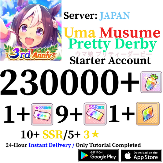 [JP][INSTANT] INSTANT 230000+ Gems | Uma Musume Pretty Derby Starter Reroll Account