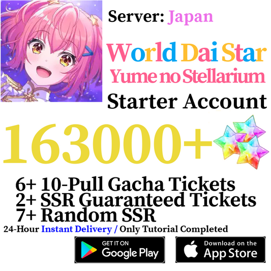 [JP] [INSTANT] 163000+ Gems | World Dai Star: Yume no Stellarium Starter Reroll Account