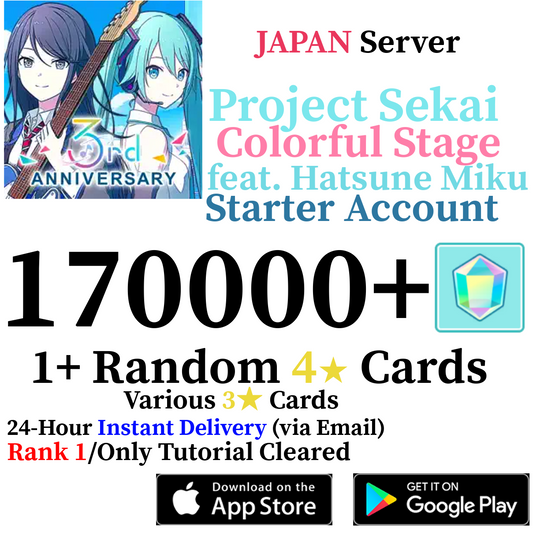 [JP] [INSTANT] 170,000+ Gems Project Sekai Colorful Stage ft. Hatsune Miku PJSekai Starter Account