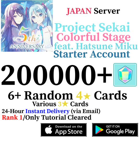 [JP] [INSTANT] 200,000+ Gems Project Sekai Colorful Stage ft. Hatsune Miku PJSekai Starter Account