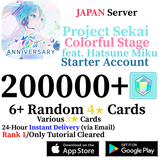 [JP] [INSTANT] 200,000+ Gems Project Sekai Colorful Stage ft. Hatsune Miku PJSekai Starter Account