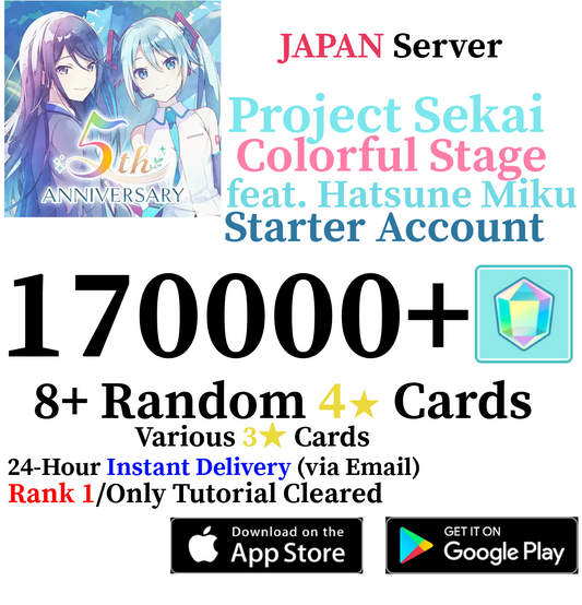 [JP] [INSTANT] 170,000+ Gems Project Sekai Colorful Stage ft. Hatsune Miku PJSekai Starter Account