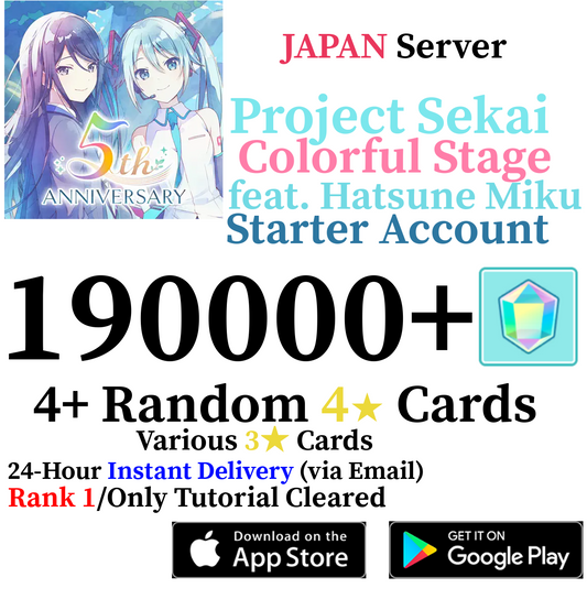 [JP] [INSTANT] 190,000+ Gems Project Sekai Colorful Stage ft. Hatsune Miku PJSekai Starter Account