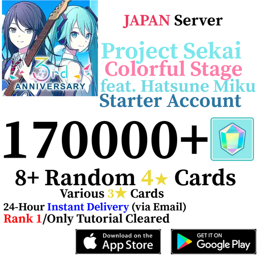 [JP] [INSTANT] 170,000+ Gems Project Sekai Colorful Stage ft. Hatsune Miku PJSekai Starter Account