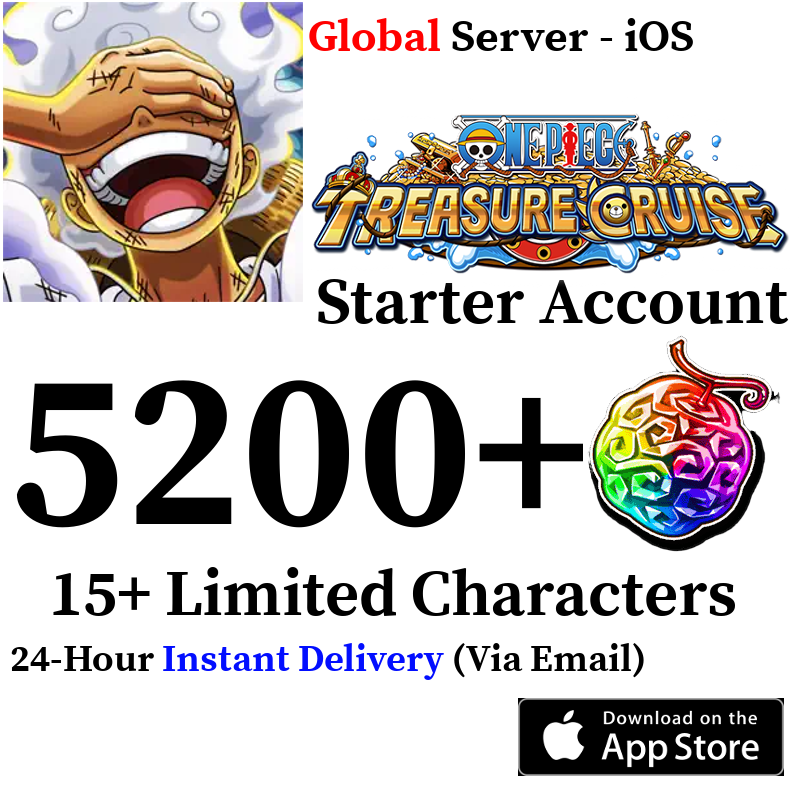 [GLOBAL - iOS][INSTANT] 2000 - 6000+ Gems ONE PIECE Treasure Cruise Starter Reroll Account