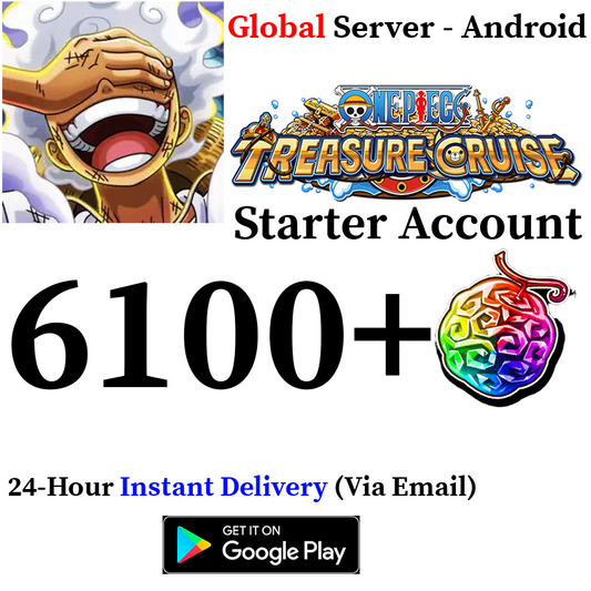 [GLOBAL - Android][INSTANT] 6100+ Gems ONE PIECE Treasure Cruise Starter Reroll Account