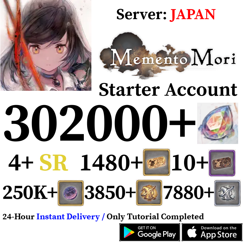 [JP] [INSTANT] 302000+ Gems | Memento Mori Starter Reroll Account