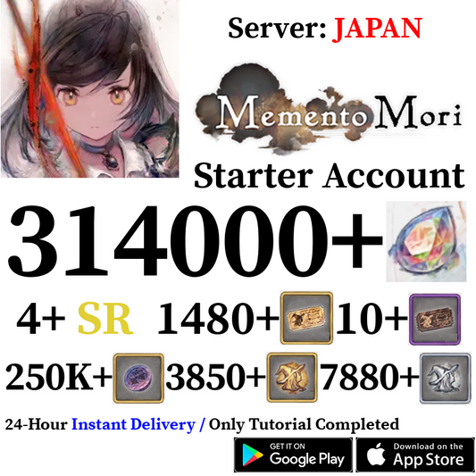 [JP] [INSTANT] 314000+ Gems | Memento Mori Starter Reroll Account